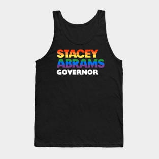 Stacey Abrams 2022 LGBT Rainbow Design: Stacy Abrams For Georgia Governor Tank Top